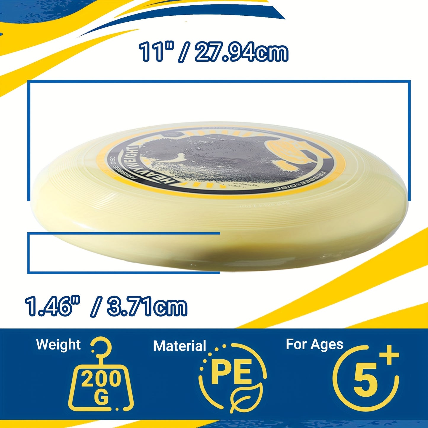 Wham-O flying disc Heavyweight 200g, 11 Inch Long Distance and Durable Disc for Outdoor Activities, Stable Flying for Family Fun - 1\u002F2Pack