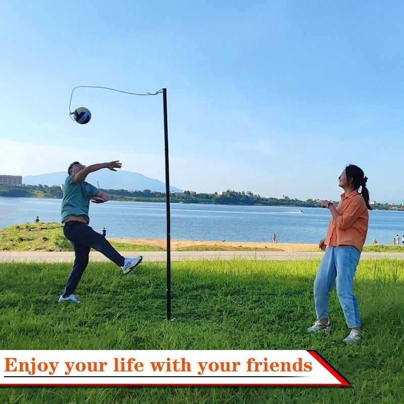 Portable Tetherball Set with 2 Tetherball Ball, Rope and Pole, Heavy Duty Tetherball Pole Set Family Fun, Portable Outdoor Game Fun Backyard, Lawn, Sand and Beach