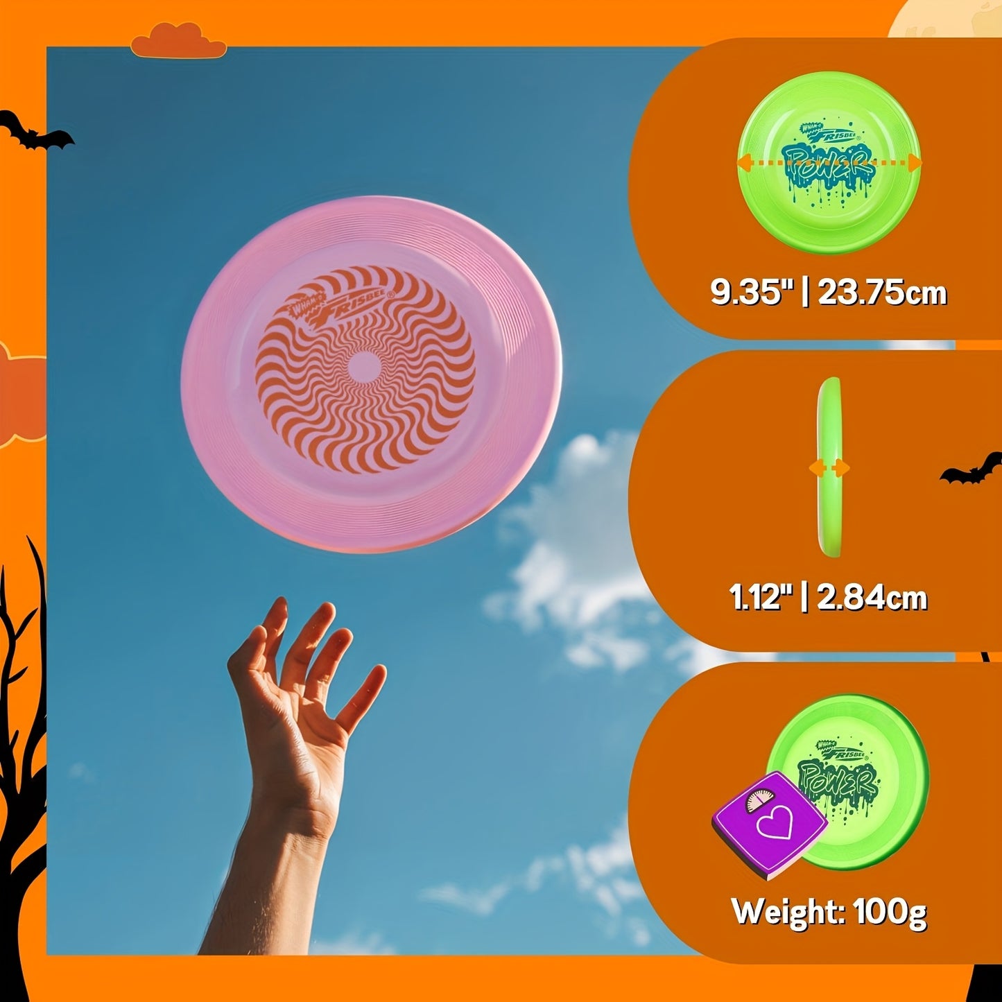 Wham-O Dog flying disc 9.35 Inch - Heavy-Duty Bite-Resistant Flying Disc, Lightweight & Durable PP Plastic Fetch Toy with Non-Toxic Design, All Breed Sizes for Outdoor Fetch, Park, Beach, Training - Ideal for Puppies, Adults, and Dogs - Perfect for flying