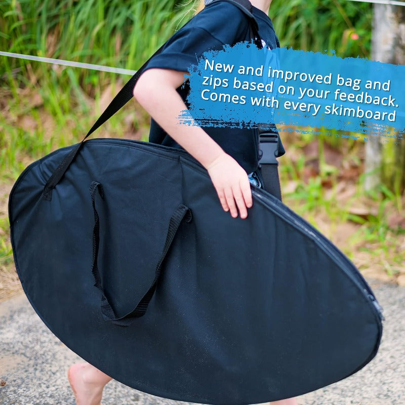 BINDY Australia Skimboard for Beach with Storage Travel Bag 41 Beginner to Intermediate Wooden Skim Board, Durable Lightweight Body Surfing Boards