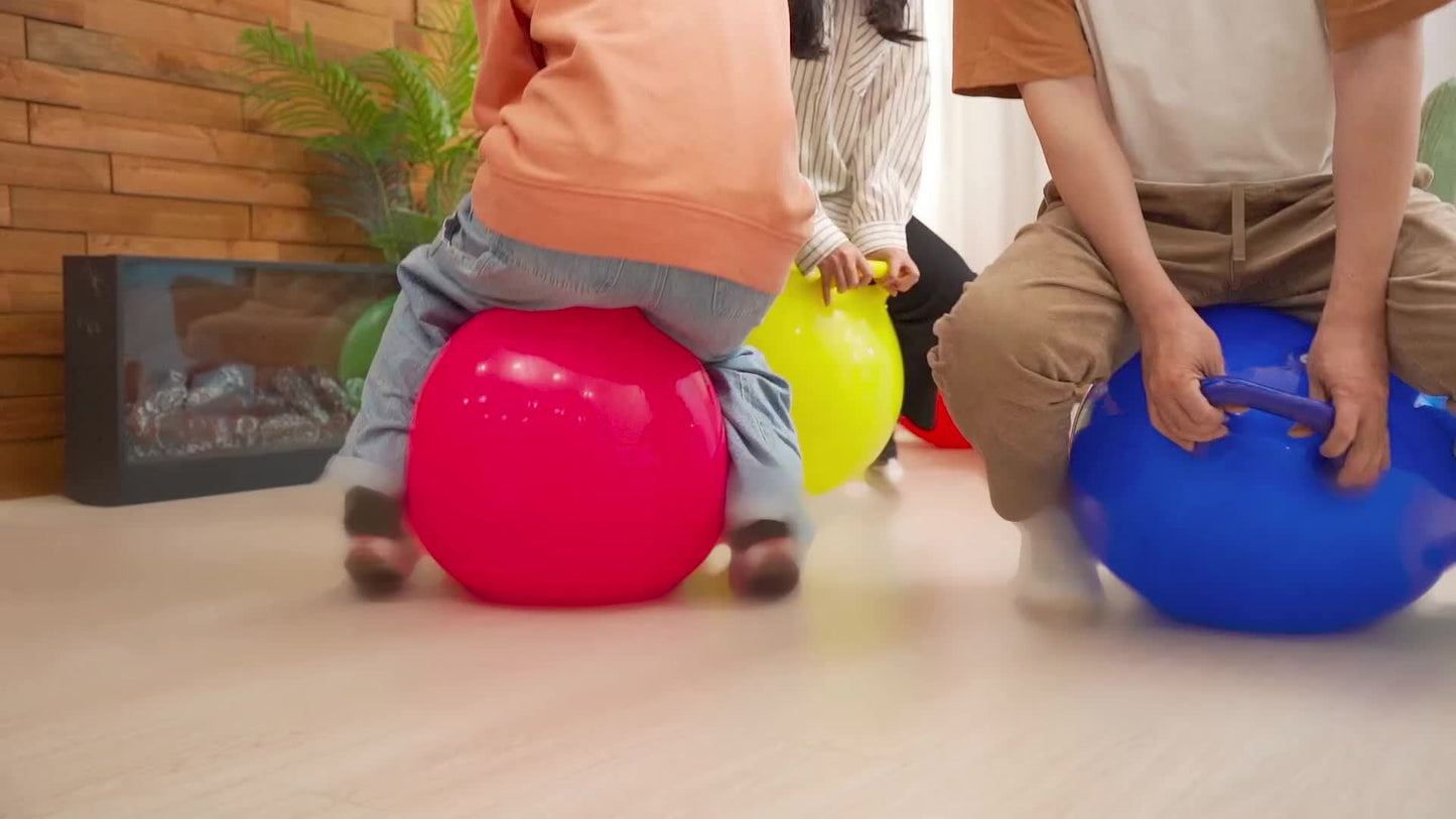 3pcs 31 Inch Bouncing Ball with Handle Outdoors Hopper Ball Jumping Hopping Ball Exercise Ball and Air Pump for Sports School Games Exercise