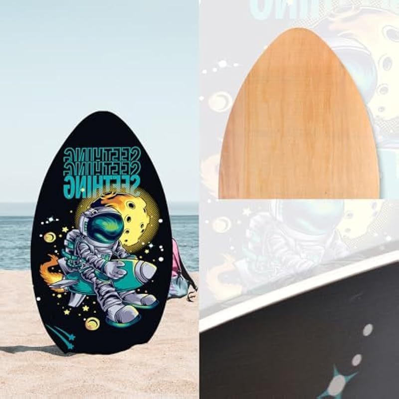 seething 35 Inch Skimboard with High Gloss Coat Wood Skim Board for Beginners, Kids, Teenagers, Adults and All Skimming
