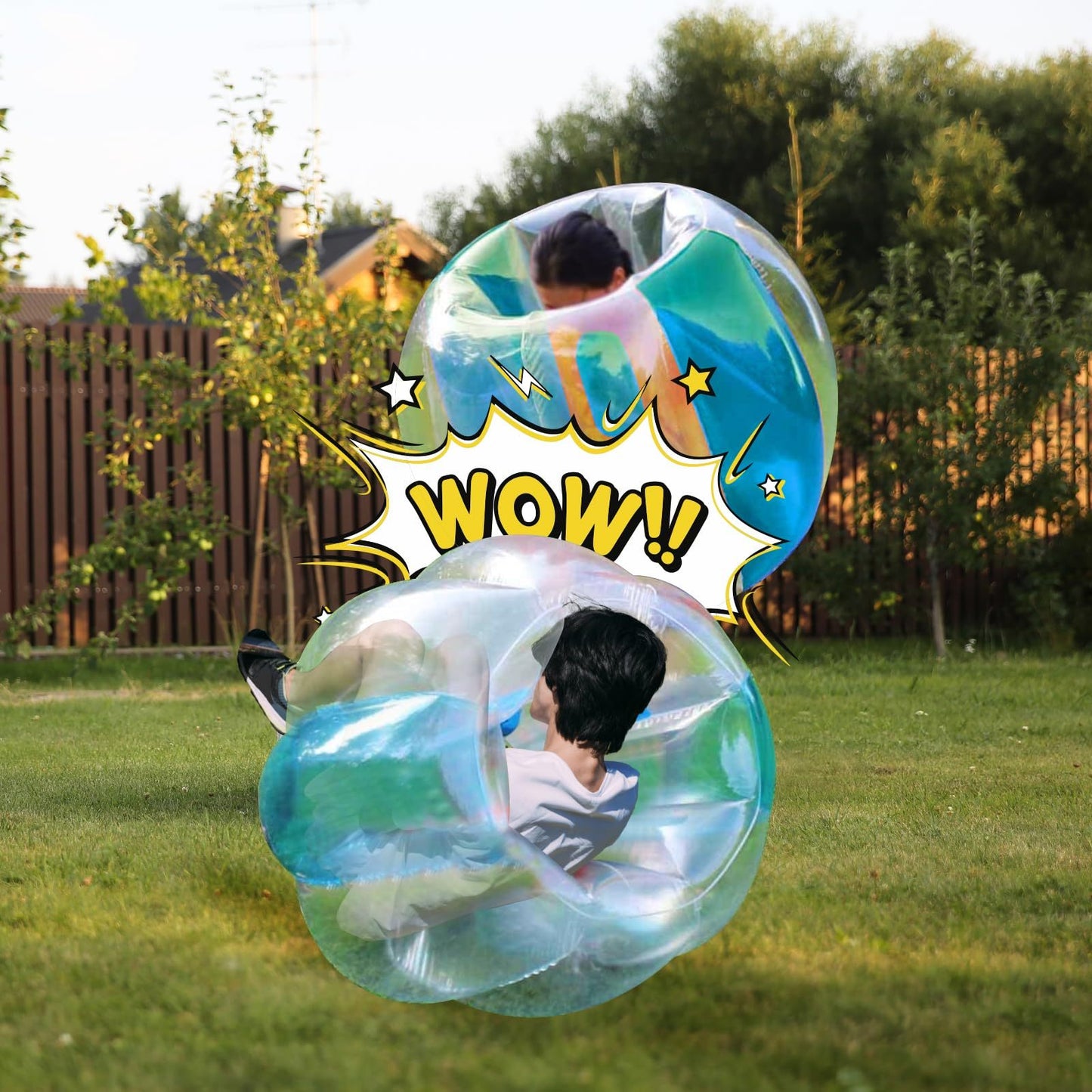 2pcs Inflatable Bumper Balls For Adults Bumper Sumo Ball Bubble Soccer Balls For Adults Sumo Football Zorb Human Hamster Ball Body For Outdoor Team Gaming Play Sport 47.5inch