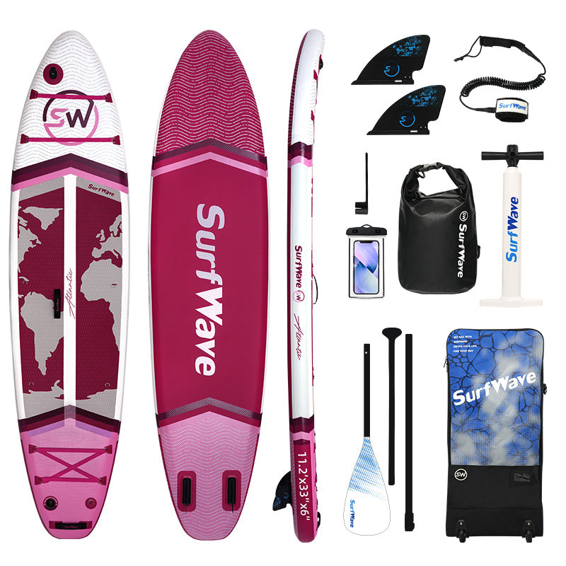 1pc, Surfboard, Inflatable Vertical Paddle 11 Inches X34 Inches X6 Inches, with Accessories, Outdoor Sports, Beach And Seaside.