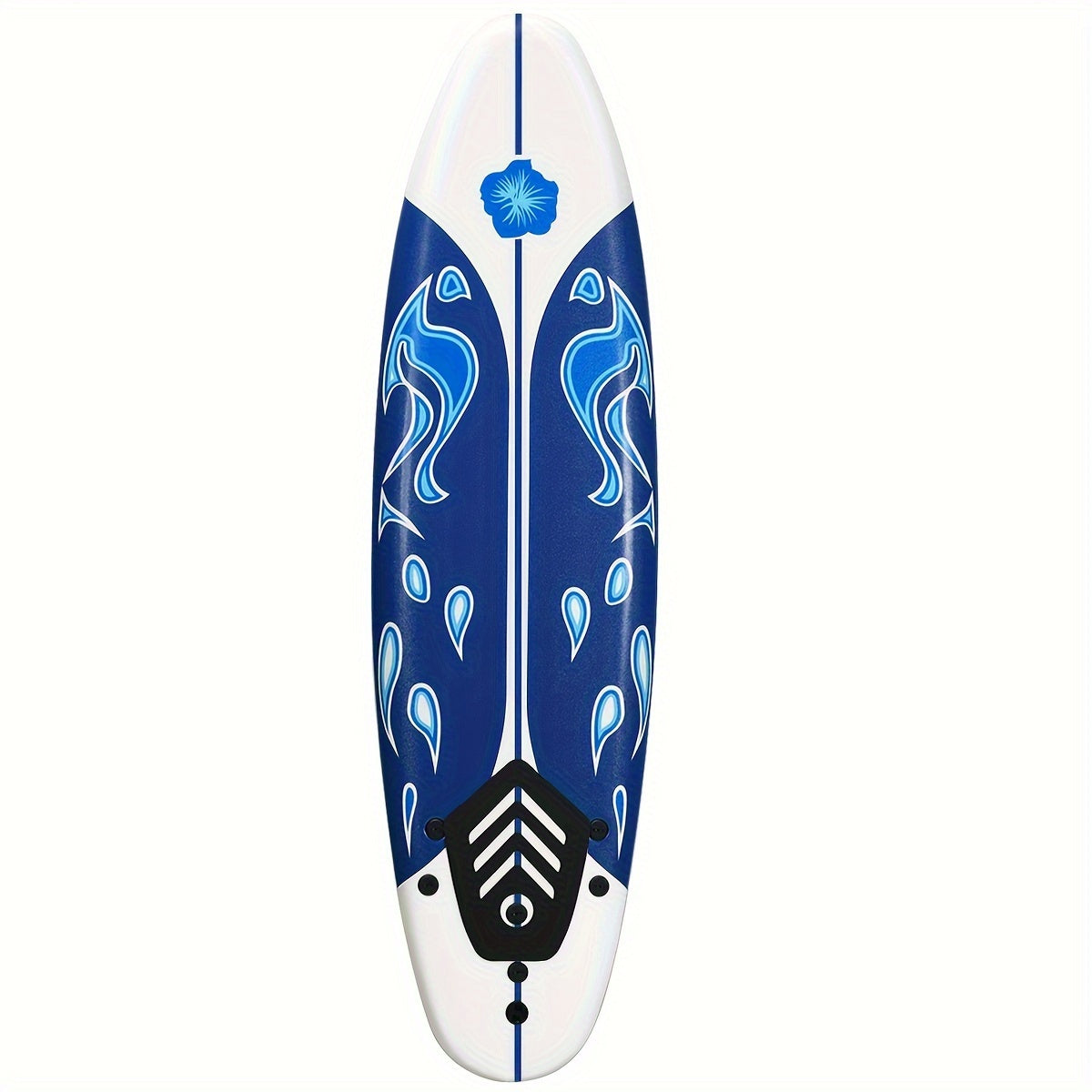 6ft Surfing Body Board w\u002F 3 Removable Fins Safety Leash White