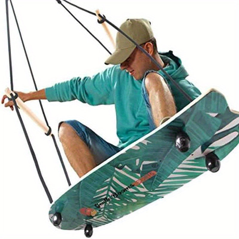 Extra Large Stand Up Surf Skateboard Swing with Adjustable Handle - Heavy-Duty 660 lbs Capacity, Extra Long 29.7\