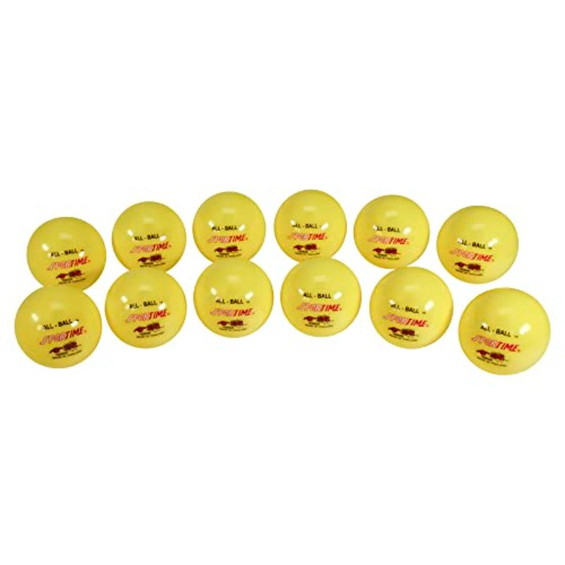 Sportime MultiPurpose Inflatable Exercise Balls 3 Inches Set of 12 Yellow