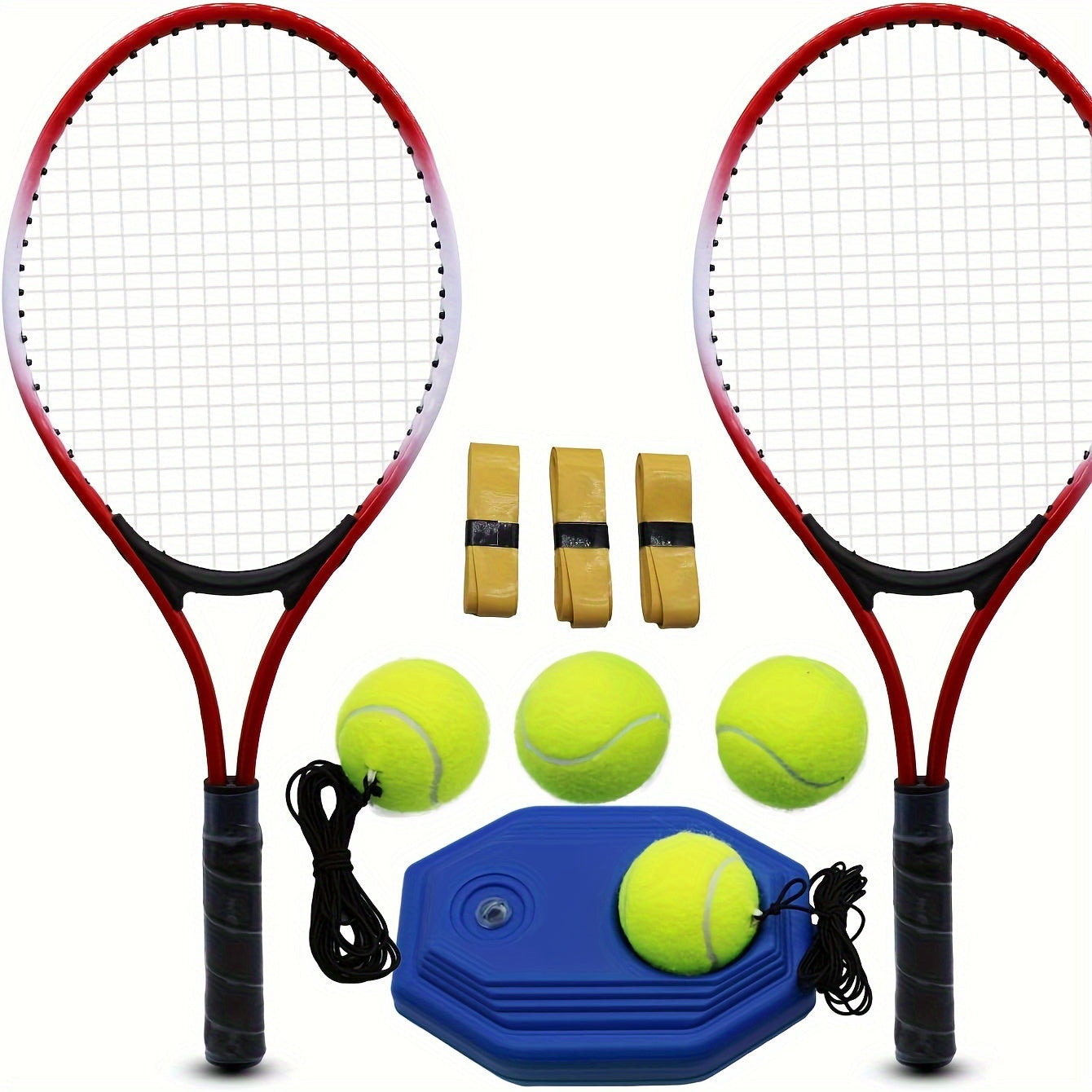 Tennis Rackets for Youth 2 Players Recreational Tennis Racquet Set for Beginners and Professional with 4 Tennis Balls, 3 Overgrips, 1 Tennis Bag