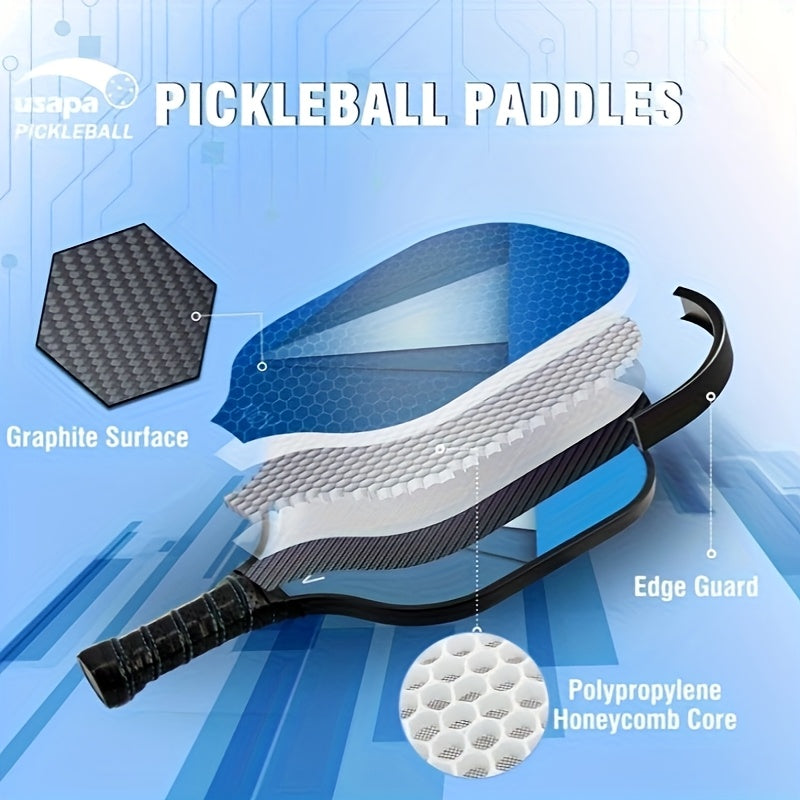 NQV Pickleball Set with Net, Pickleball Set, Regulation Size Pickleball Net Portable Outdoor Indoor Driveway, 4 USAPA Approved Graphite Pickleball Paddles+22ft Net+4 Pickleballs+2 Bags+2 Chalks