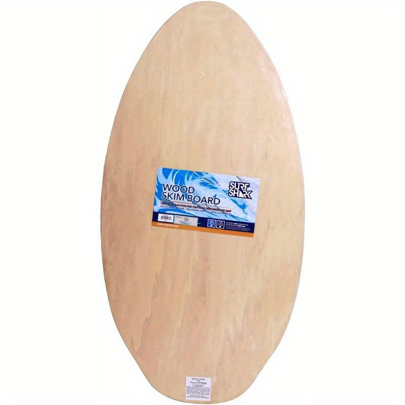 Deluxe Wooden Skimboards Ranging from 35 to 41 Inches, Featuring an EVA Traction Grip Pad, Designed for Adult Use.