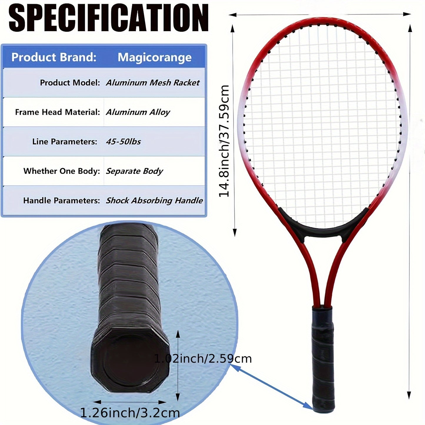 Tennis Rackets for Youth 2 Players Recreational Tennis Racquet Set for Beginners and Professional with 4 Tennis Balls, 3 Overgrips, 1 Tennis Bag