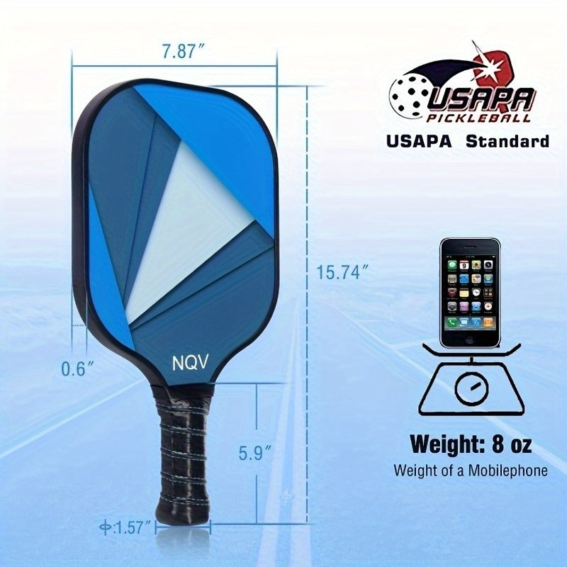 NQV Pickleball Set with Net, Pickleball Set, Regulation Size Pickleball Net Portable Outdoor Indoor Driveway, 4 USAPA Approved Graphite Pickleball Paddles+22ft Net+4 Pickleballs+2 Bags+2 Chalks