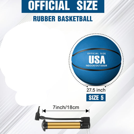 24pcs Rubber Basketballs Bulk with Pump Official Size Multicolor Basket Balls Youth Streetballs Set for Adult Gifts Indoor Outdoor Training Practice (Classic Colors, Size 5)