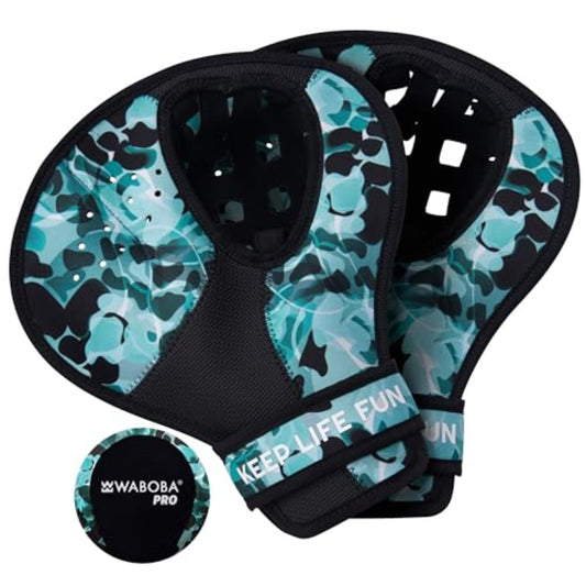 2-in-1 Catch Water Gloves & Pro Water Ball Set - Quick-Dry Neoprene Adjustable Baseball Mitts with Turquoise Camo Design, Aqua Bouncing Ball for Pool\u002FBeach Games - One Size Fits s &, Ambidextrous Left\u002FRight Hand (Gift Idea)